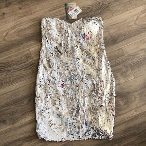 Sequin Strapless Dress